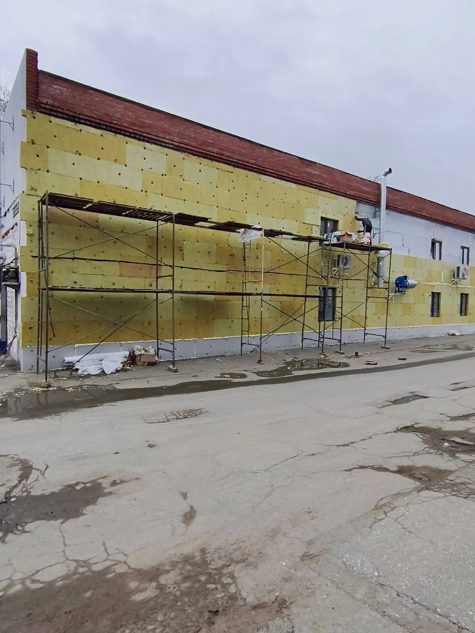 Утепление фасада производственного здания минватой
